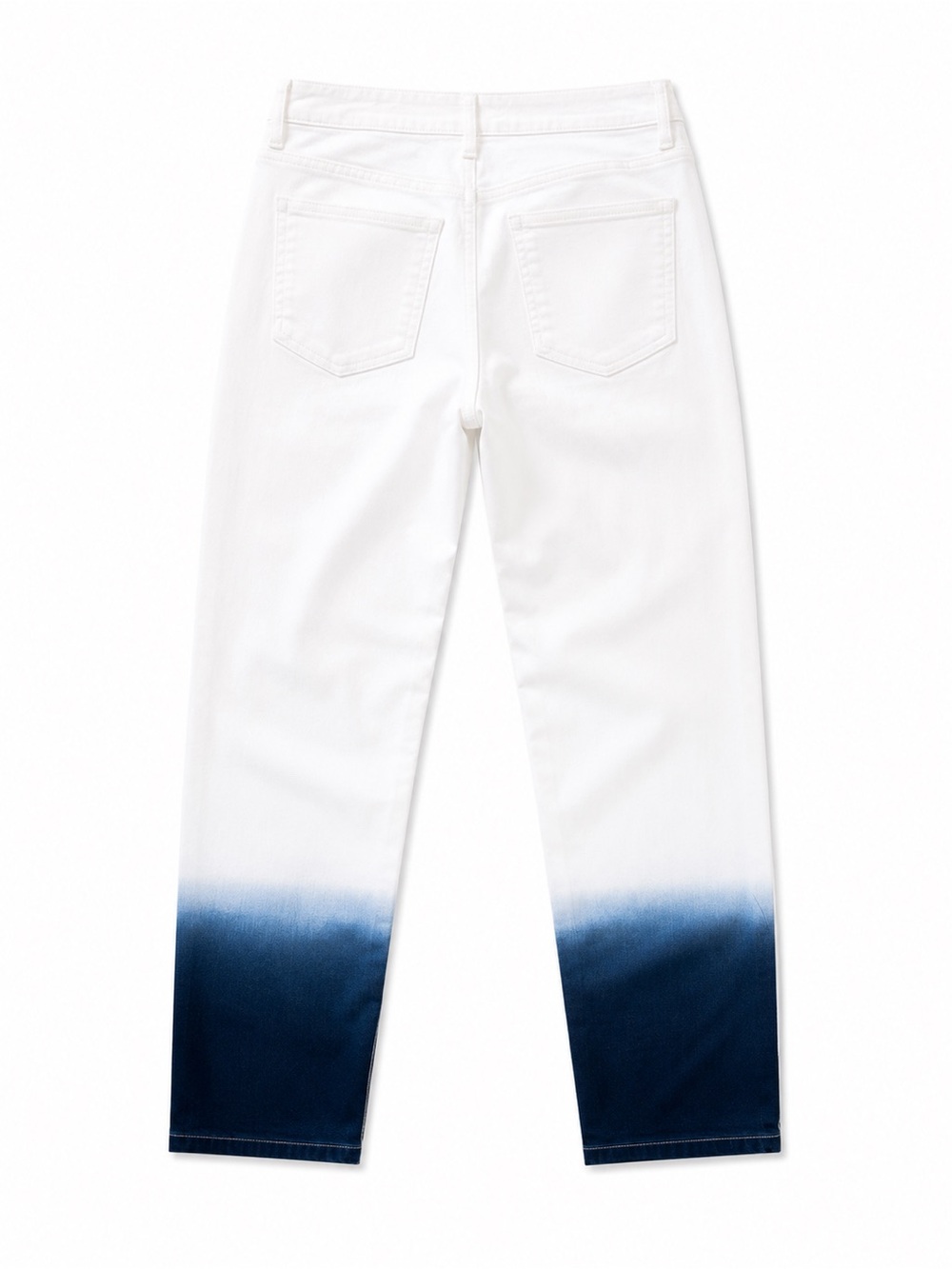 Women’s White-to-Navy Ombre Straight Jeans Size 2R - Picture 2 of 6
